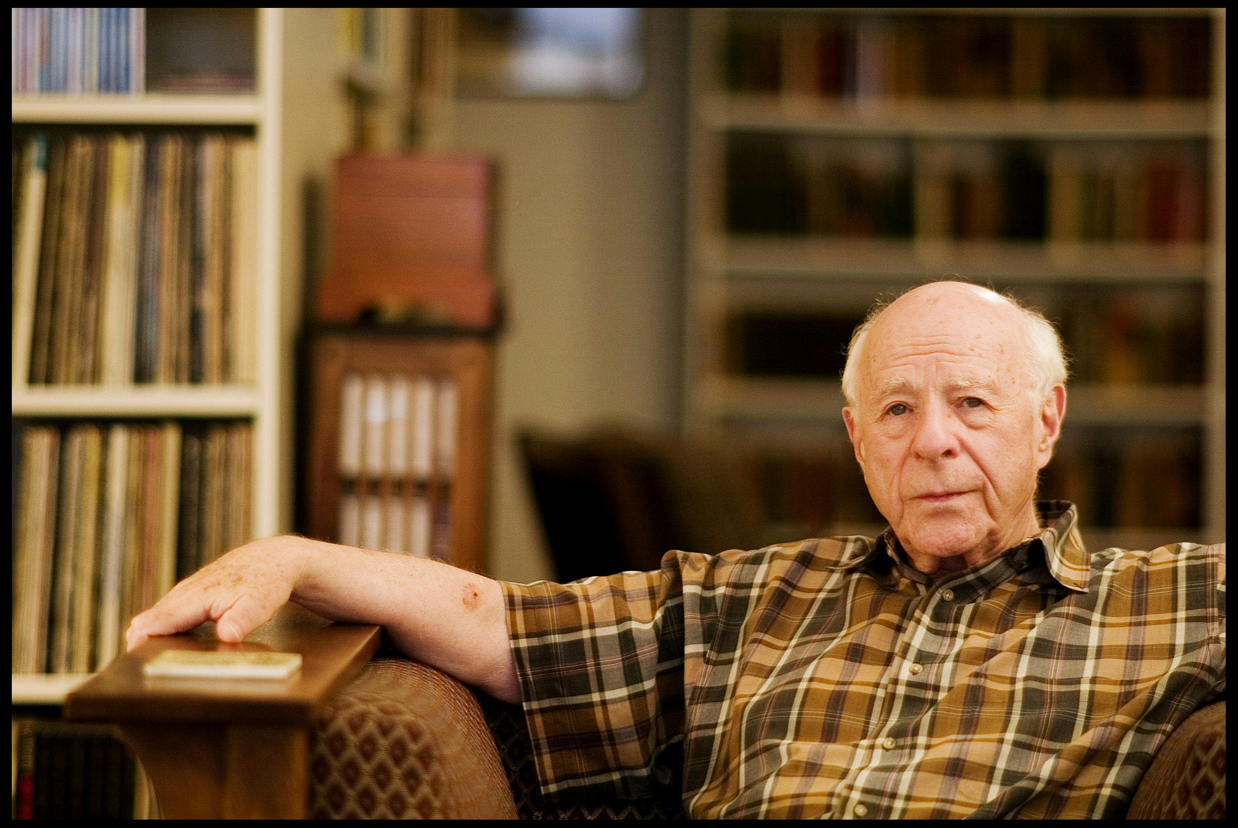 American neoconservative theorist and writer Norman Podhoretz at home in New York City. 