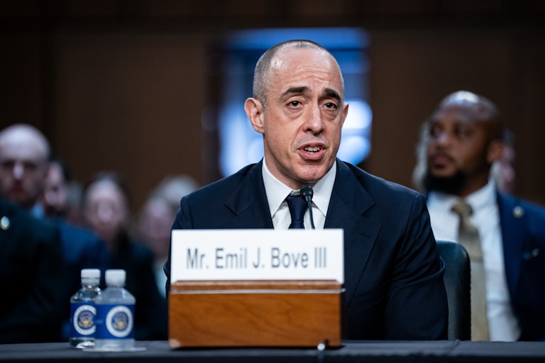 Emil Bove speaks during his Senate confirmation hearing