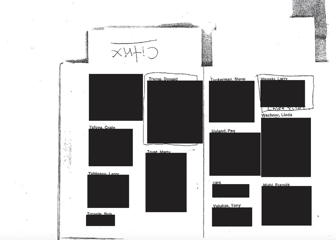 Screenshot of a PDF of Jeffrey Epstein's contact book