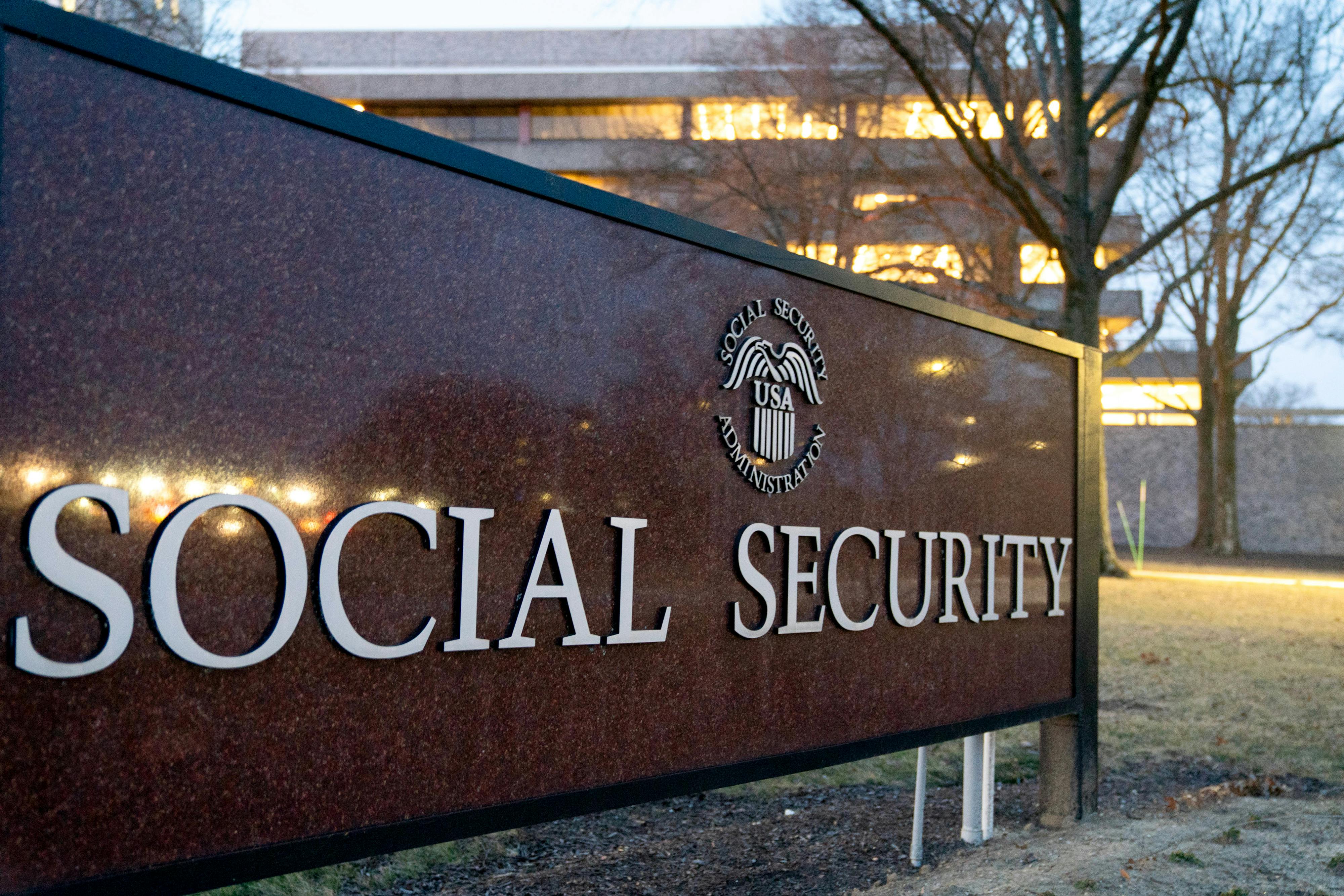 The sign outside the Social Security headquarters