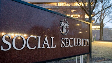 The sign outside the Social Security headquarters