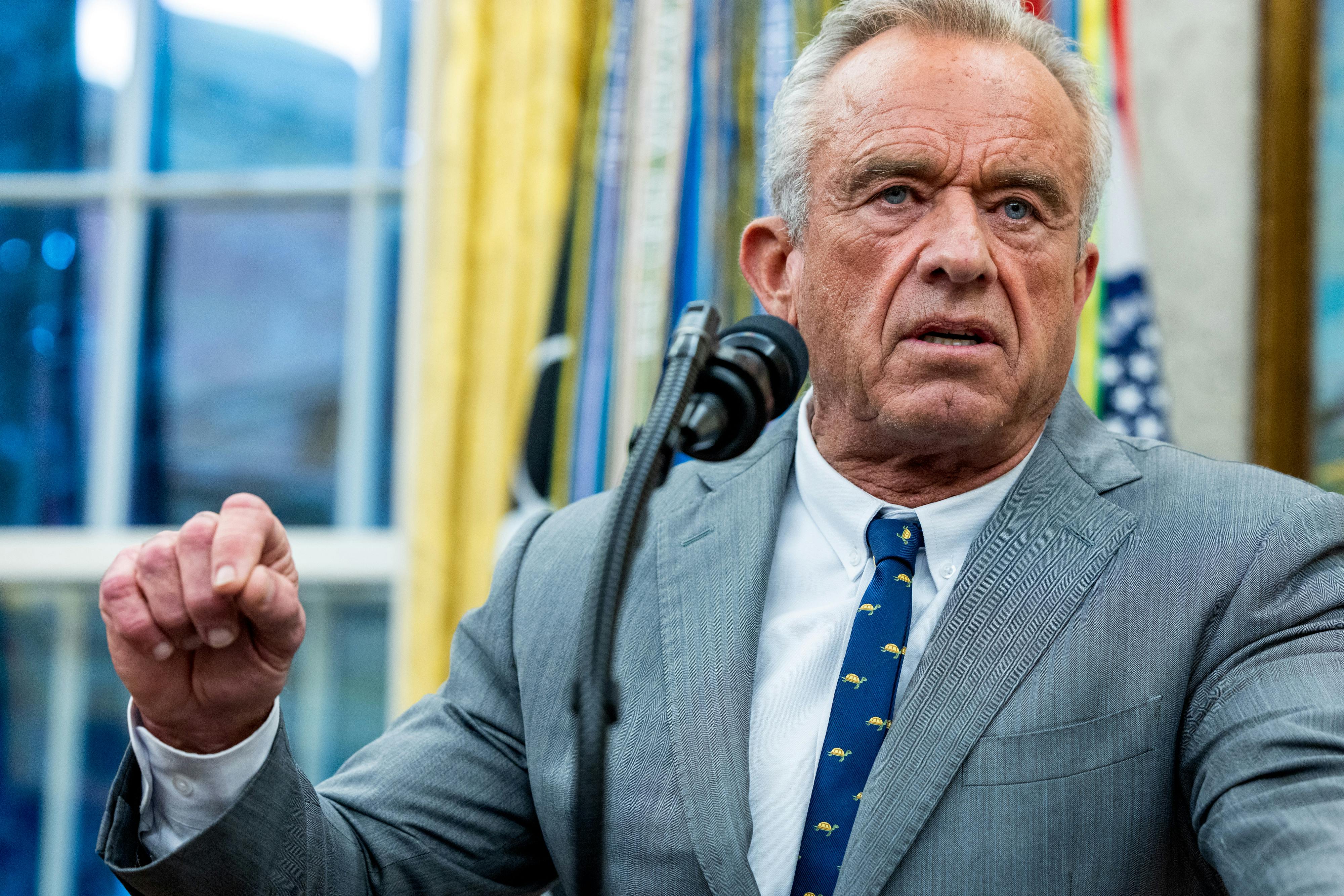 Robert F. Kennedy Jr. speaks in the Oval Office of the White House on October 10. 