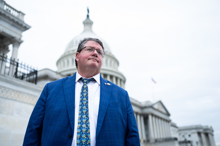 Representative Randy Fine stands outside the Capitol