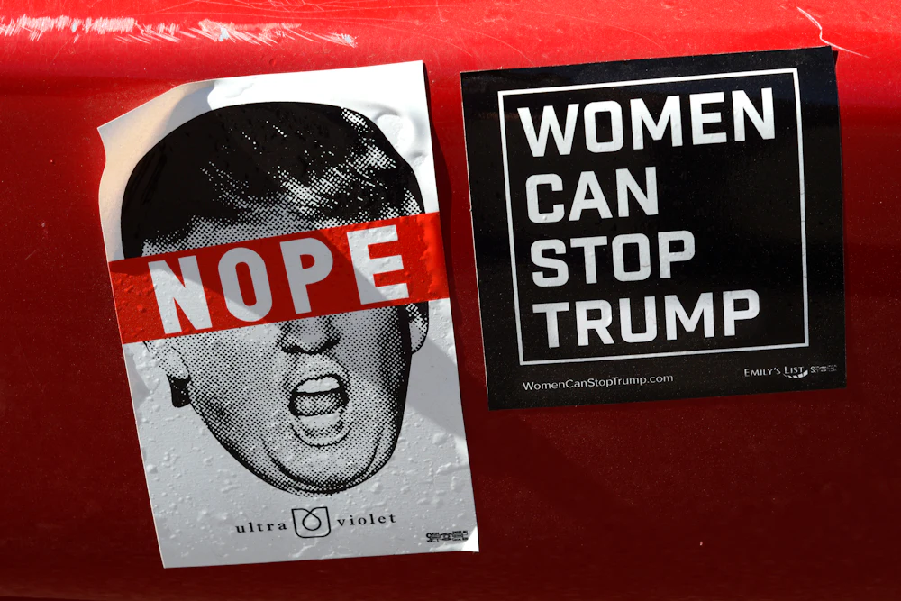"women can stop trump" sticker