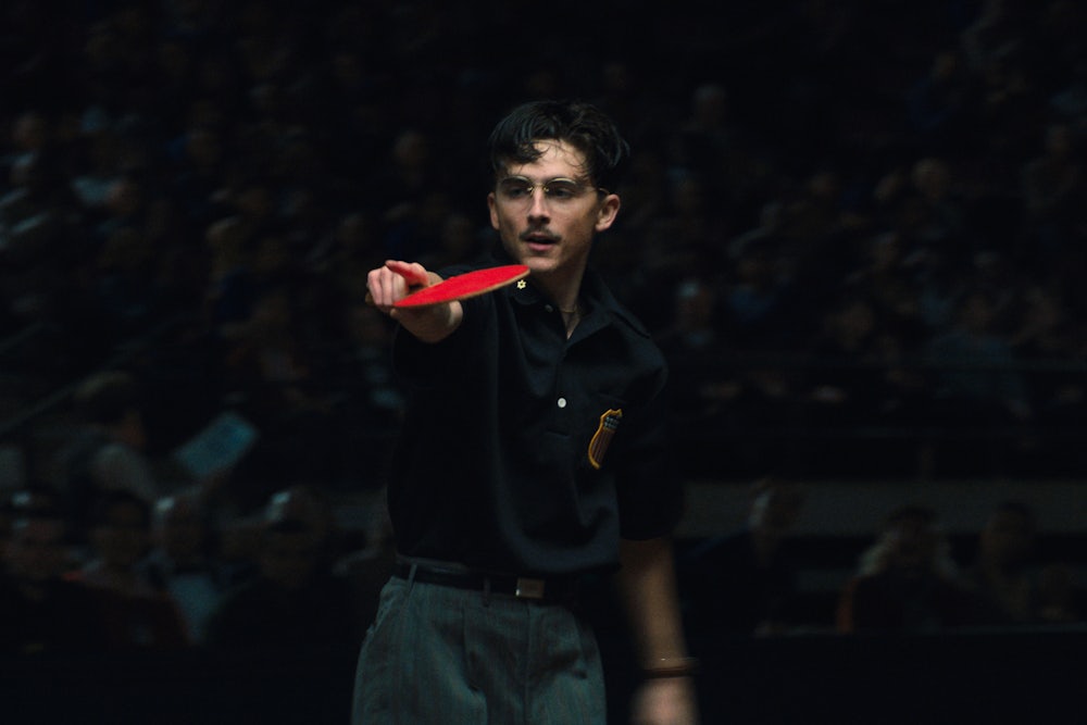 Timothée Chalamet plays ping pong chancer Marty in Josh Safdie’s “Marty Supreme”