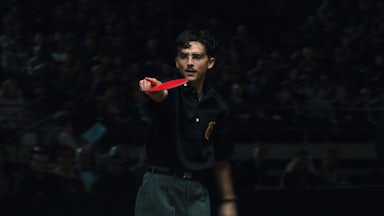 Timothée Chalamet plays ping pong chancer Marty in Josh Safdie’s “Marty Supreme”