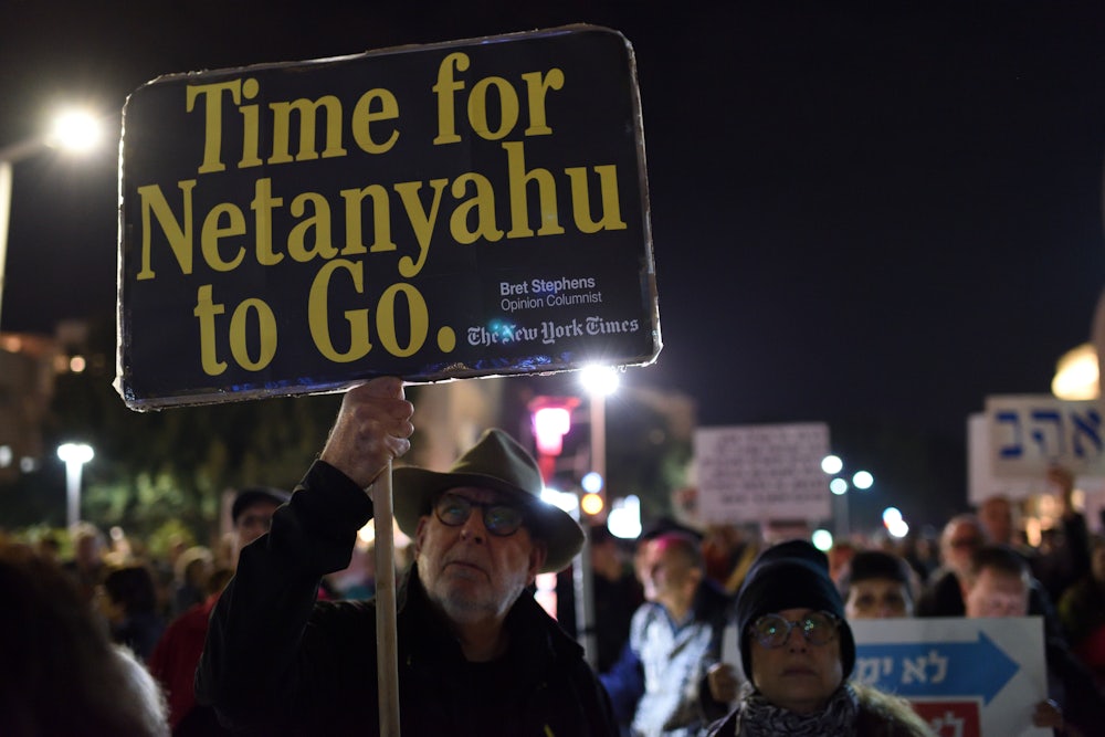 A protester in Tel Aviv