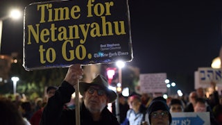 A protester in Tel Aviv