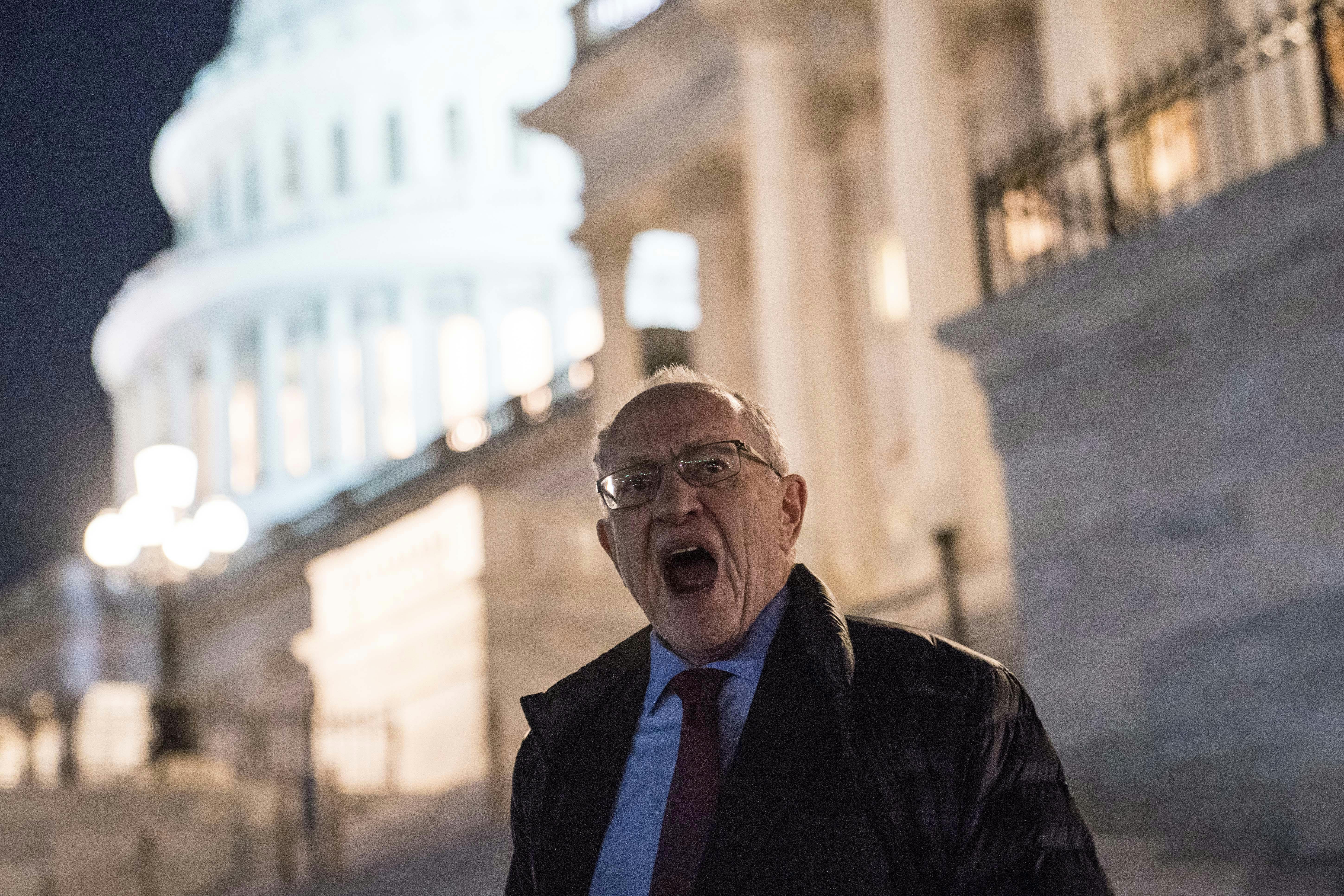 Attorney Alan Dershowitz outside the U.S. Capitol 
