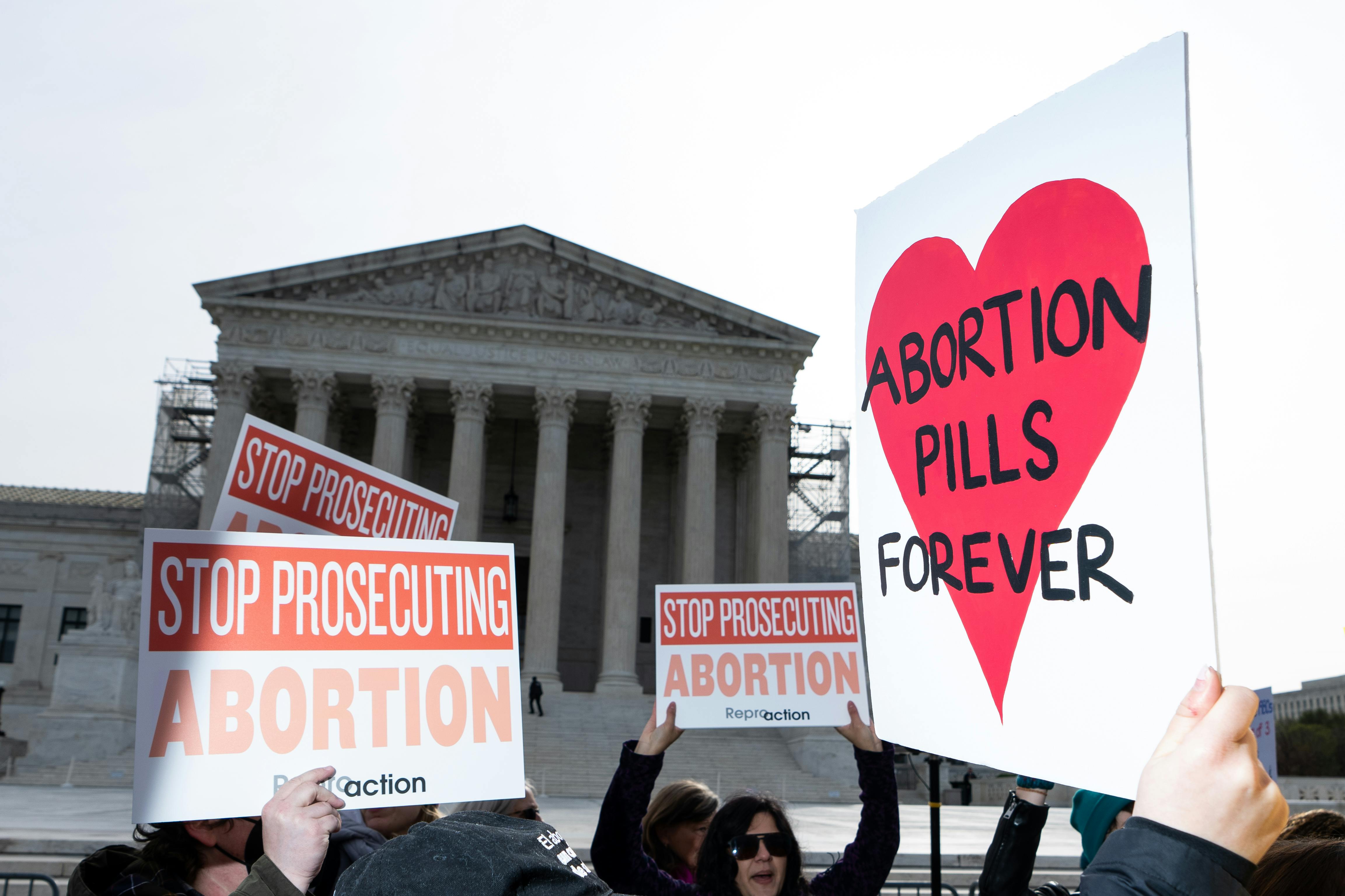 On March 26, protesters gathered outside the United States Supreme Court as the judges heard oral arguments in Food and Drug Administration v. Alliance for Hippocratic Medicine. 