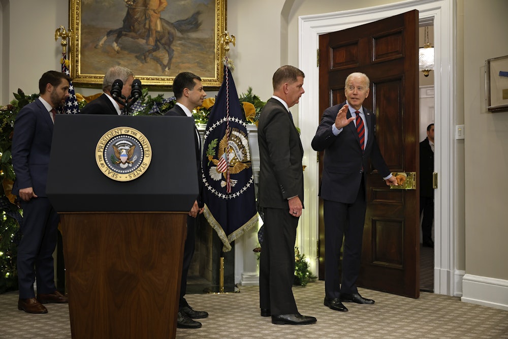 Biden leaves the Roosevelt Room