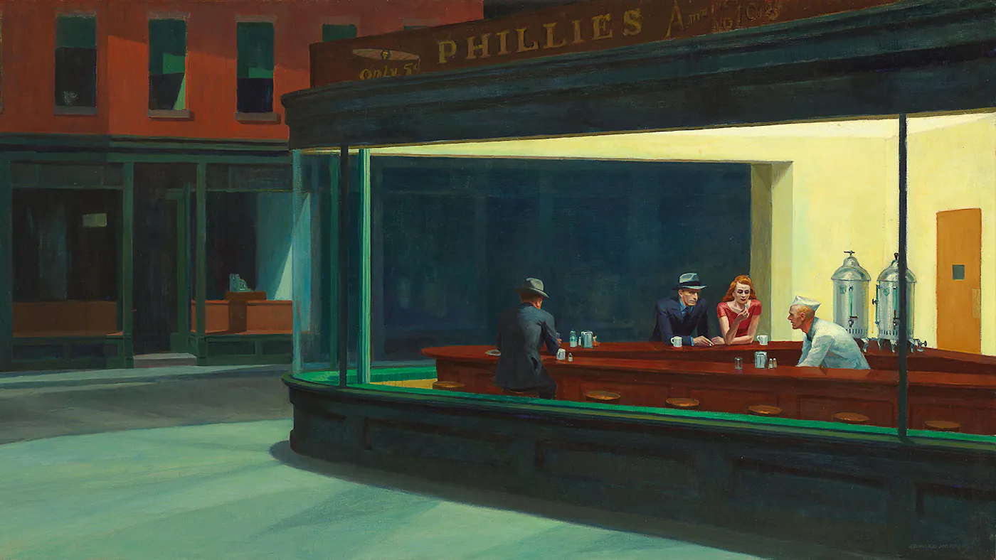 the painting 'Nighthawks' by Edward Hopper