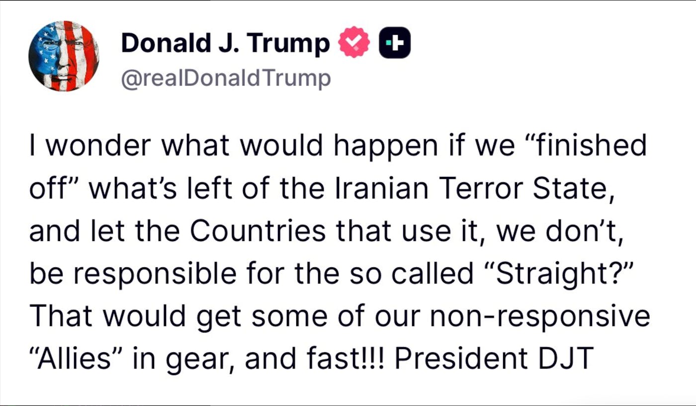 Trump Truth Social screenshot