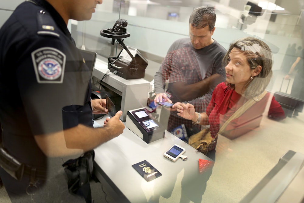 Travelers at Miami airport