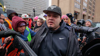 Kilmar Ábrego García departs the U.S. Immigration and Customs Enforcement Baltimore Field Office the day after a federal judge ordered his released from detention.