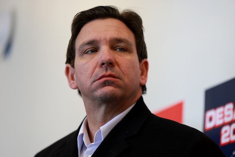 Florida Governor Ron DeSantis looks forlorn