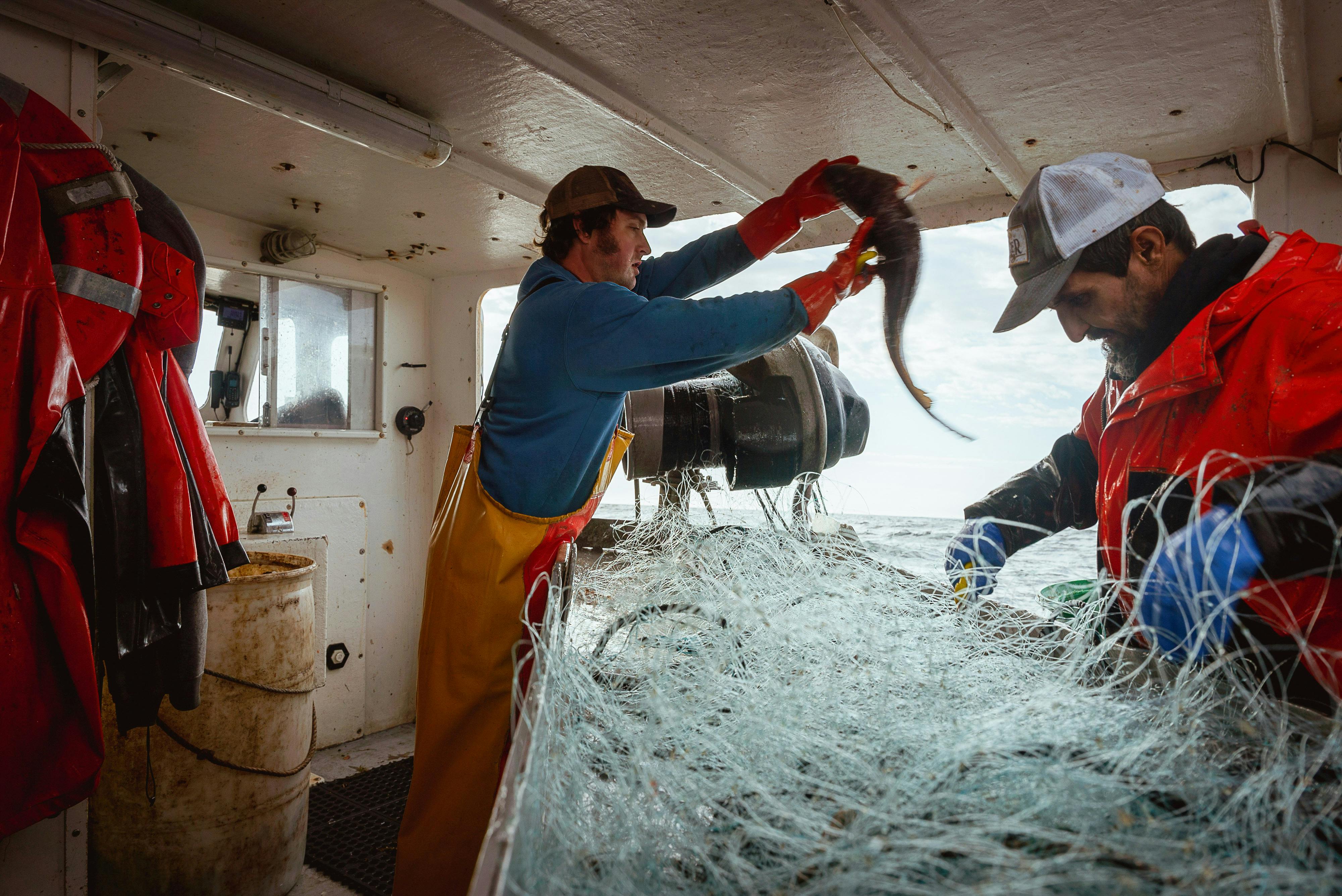 Commercial fishermen off the coast of Maine
