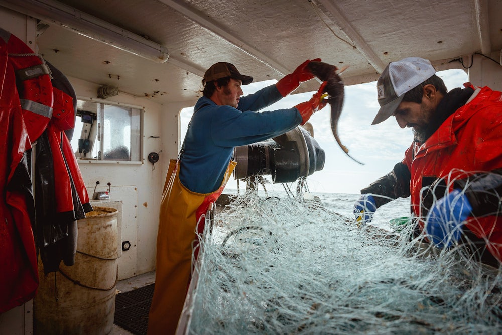 Commercial fishermen off the coast of Maine