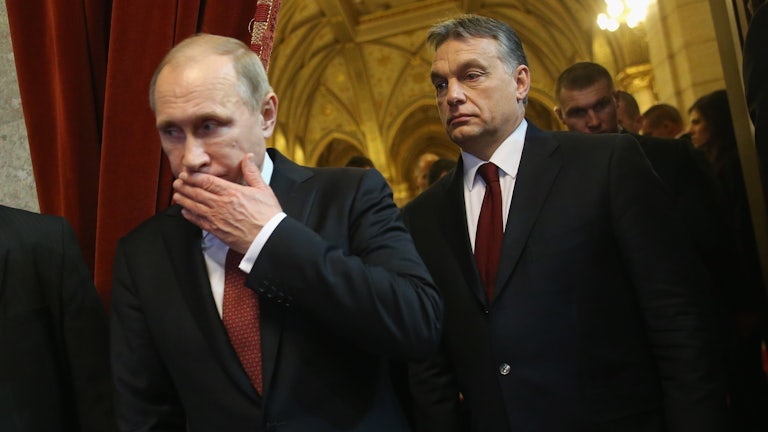 Putin andOrban after a meeting in Budapest