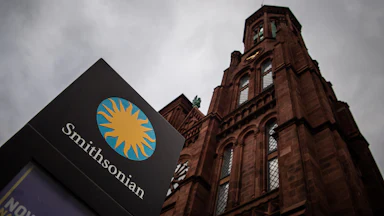 The tower of the Smithsonian Institution "castle" headquarters.