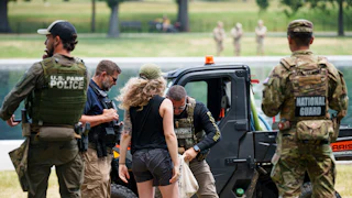 On June 22, a U.S. Marshall officer searched the bag of a woman who was detained for dipping her hand into the Lincoln Memorial Reflecting Pool.