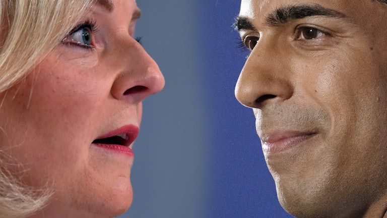 A composite image with the faces of UK Prime Minister contenders Liz Truss and Rishi Sunak.