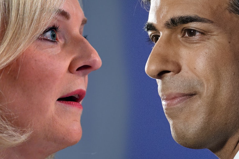 A composite image with the faces of UK Prime Minister contenders Liz Truss and Rishi Sunak.