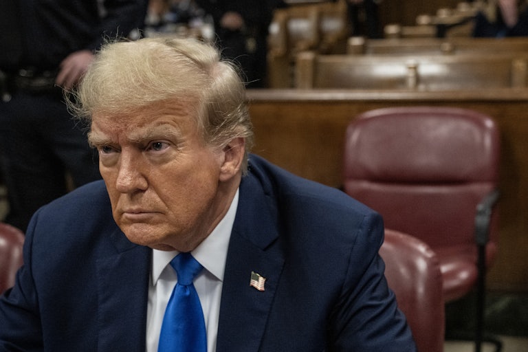 Donald Trump looks forward