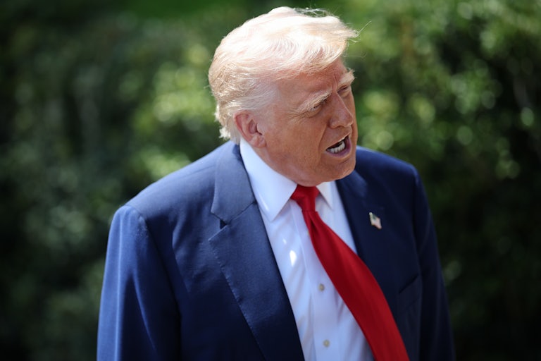 Donald Trump speaking outside the White House.