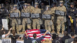 Protesters face off against National Guard troops in Los Angeles