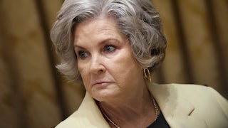 White House chief of staff Susie Wiles looks panicked