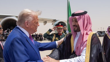 Trump and Saudi Crown Prince Mohammed bin Salman Al Saud in Riyadh, Saudi Arabia