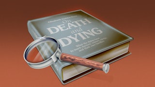 Illustration of the cover of Elisabeth Kübler-Ross’s book “On Death and Dying”