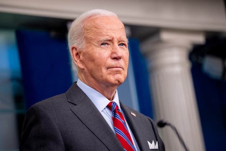 Preisdent Joe Biden in the Brady Press Briefing Room