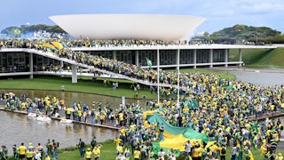 Bolsonaro supporters at the Esplanada dos Ministerios in Brasilia