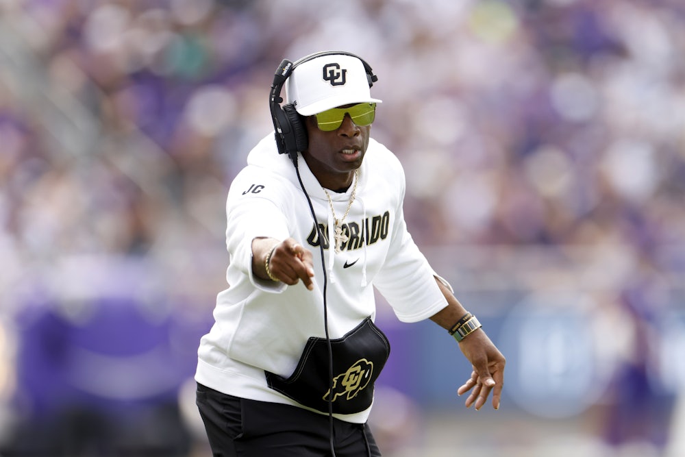 Deion Sanders, head coach of the Colorado Buffaloes
