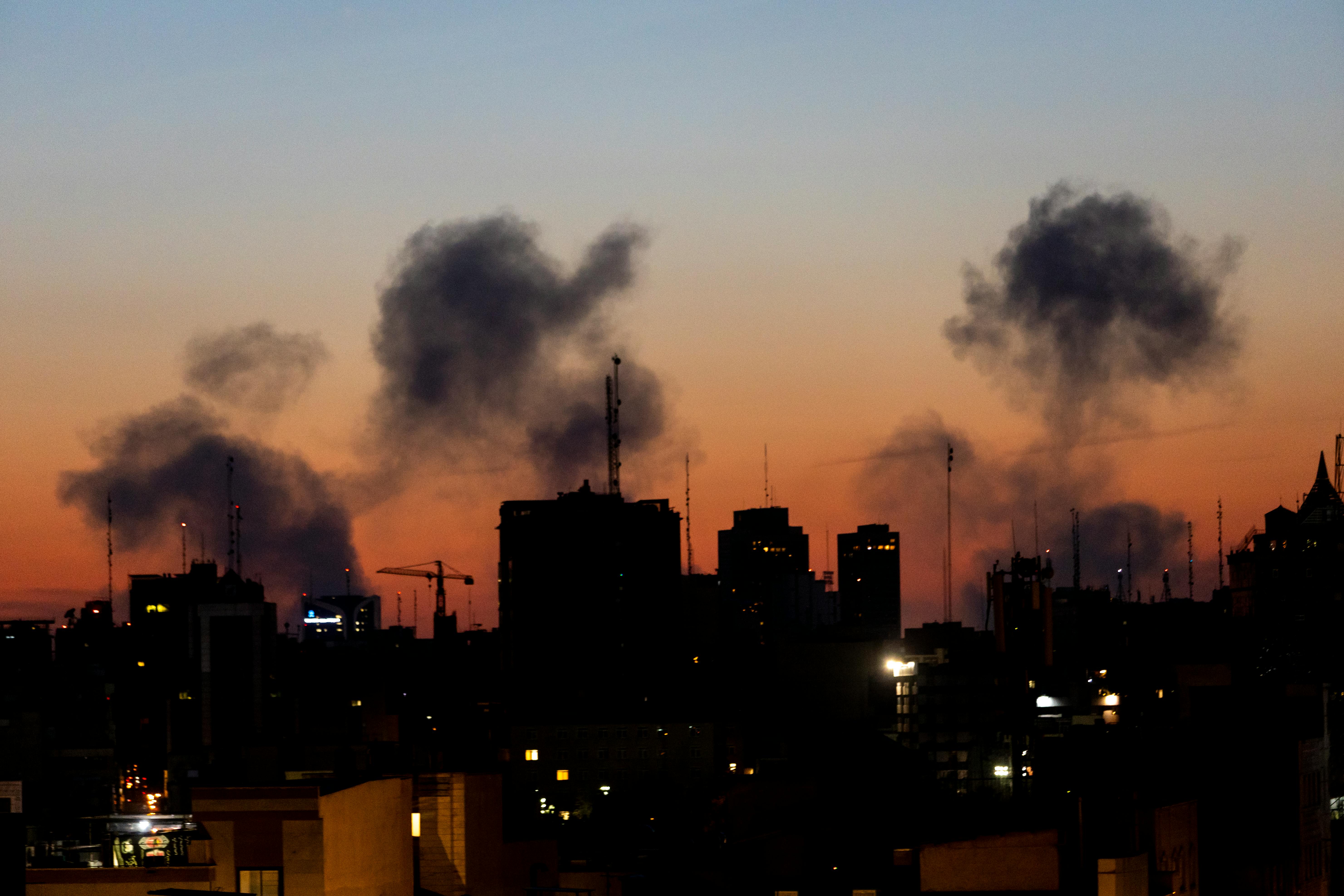 Smoke rises over Tehran, Iran, after an airstrike