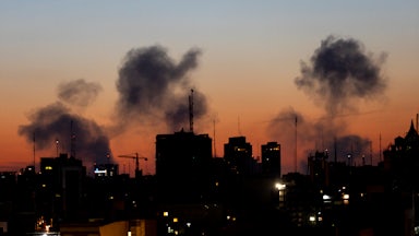 Smoke rises over Tehran, Iran, after an airstrike
