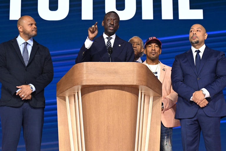 Central Park 5 members and Al Sharpton on the DNC stage