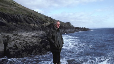 John le Carré at home in Cornwall in February 1983
