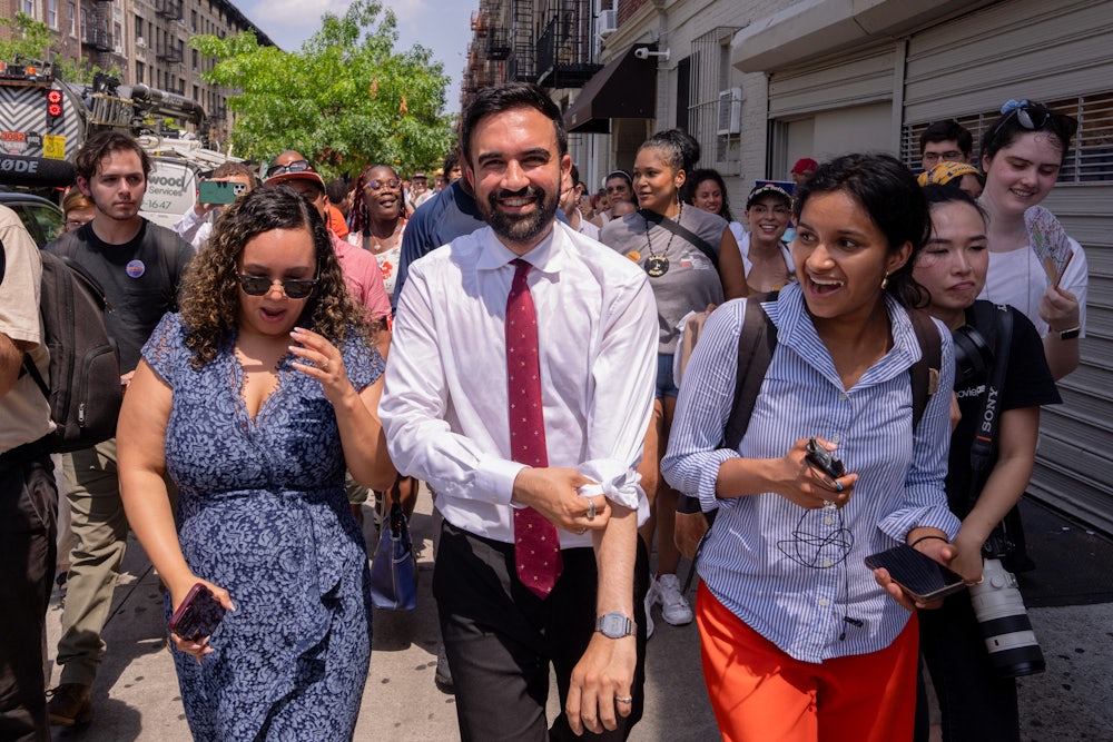 Zohran Mamdani during a campaign event