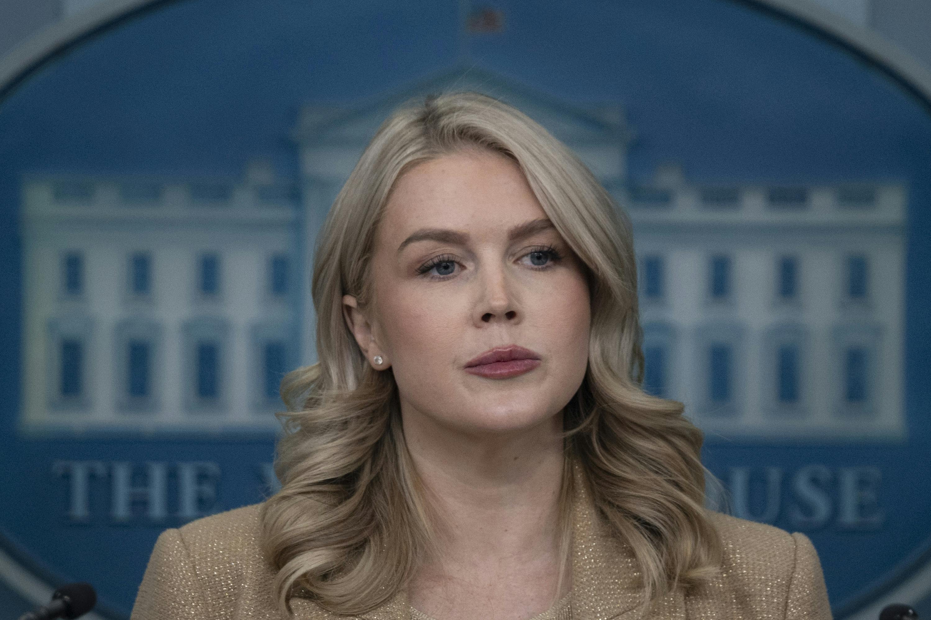 White House press secretary Karoline Leavitt looks irked