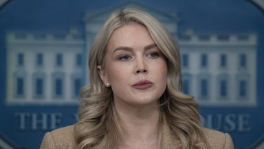 White House press secretary Karoline Leavitt looks irked