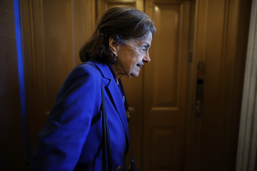Senator Dianne Feinstein leaving the Senate chamber