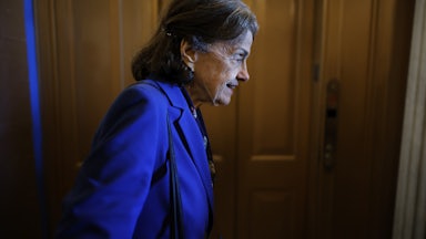 Senator Dianne Feinstein leaving the Senate chamber