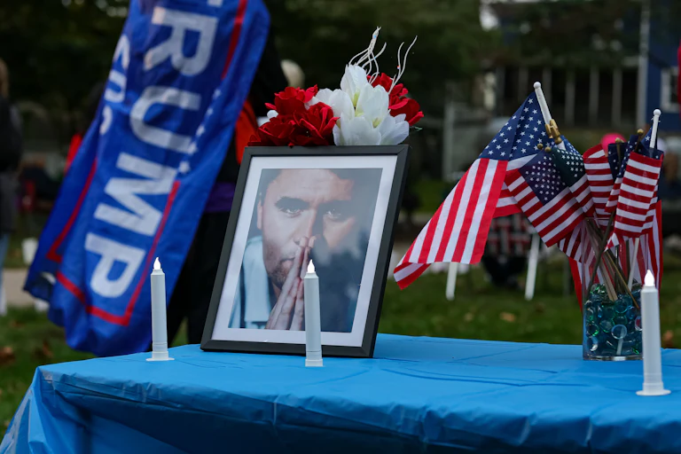 A memorial for Charlie Kirk