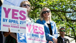 Virginia Governor Abigail Spanberger campaigning for the redistricting initiative