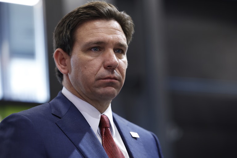 Florida Governor Ron DeSantis looks grim