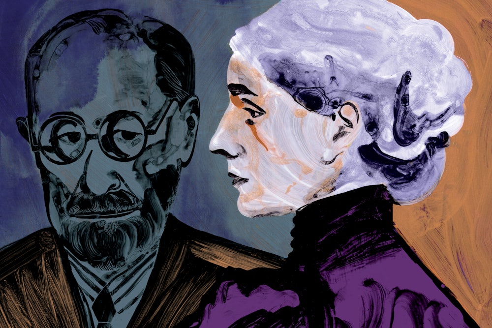 A painting of Freud and Anna O.