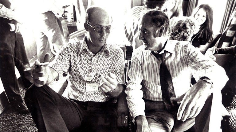 Hunter S. Thompson (left) and George McGovern during the 1972 presidential campaign